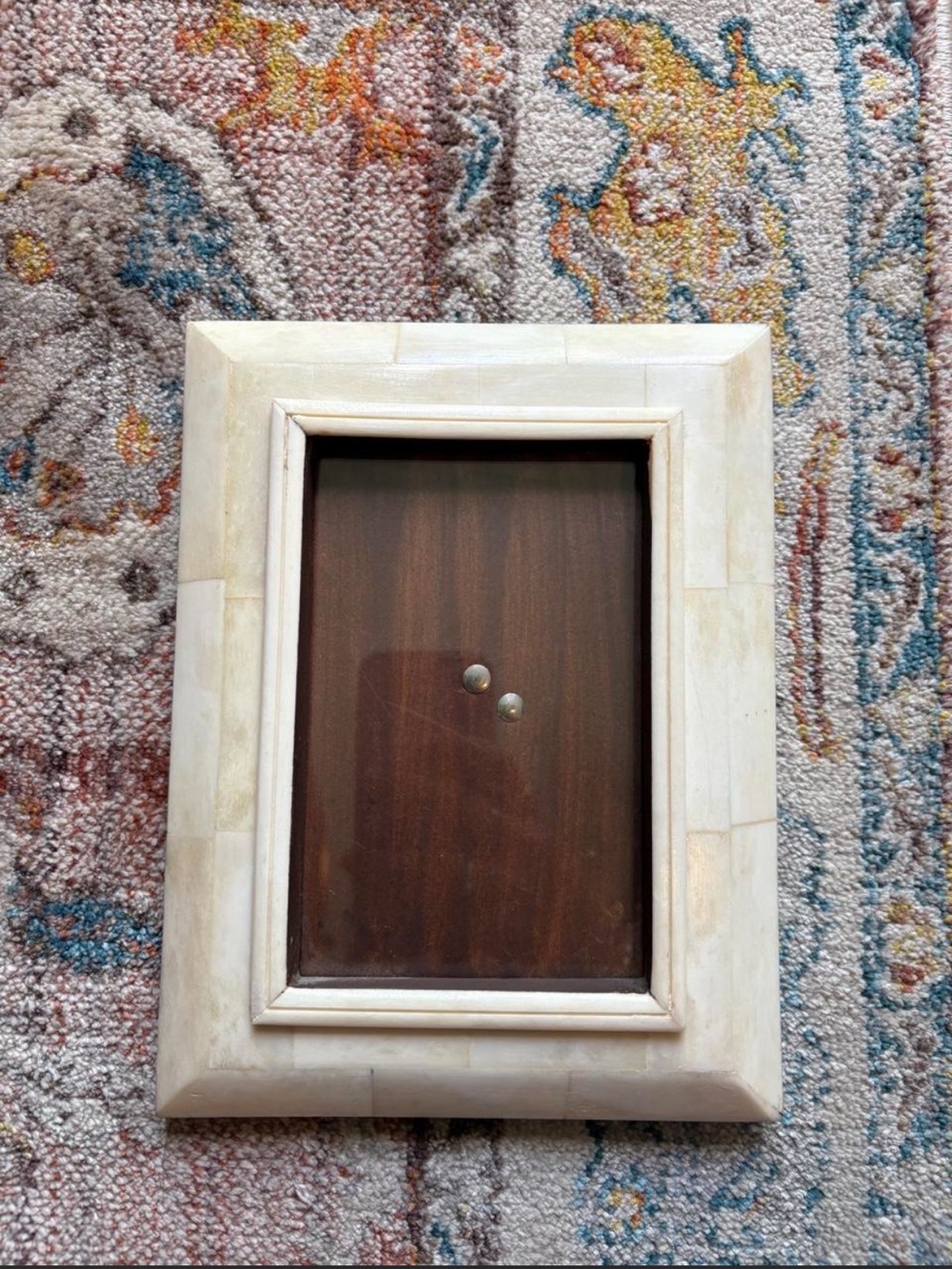 Two's Company Cream Bone Inlay Picture Frame